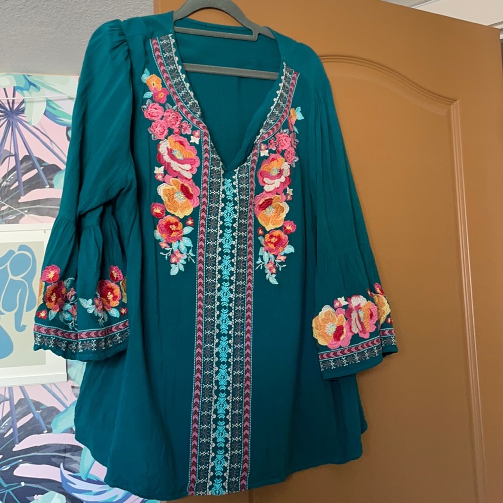 (2/$45) Colorful Embroidered Blouse